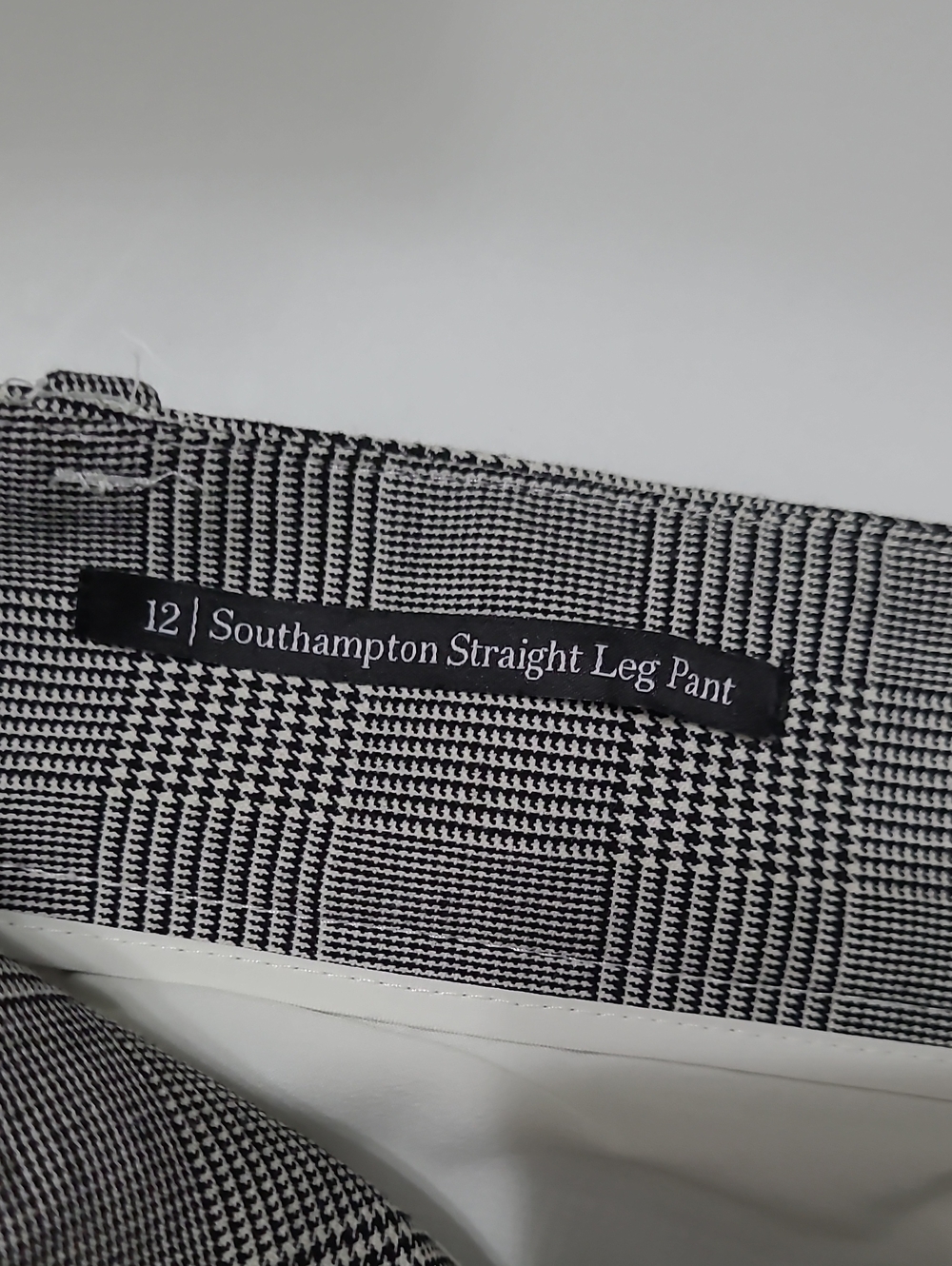 Talbots Black & White Plaid Southampton Straight Leg Pants Size 12 - Picture 5 of 9